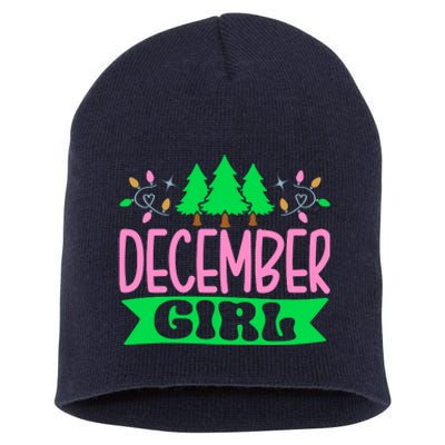 December  Pretty Pink and Green Sorority Aka Christmas Short Acrylic Beanie