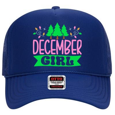 December  Pretty Pink and Green Sorority Aka Christmas High Crown Mesh Back Trucker Hat