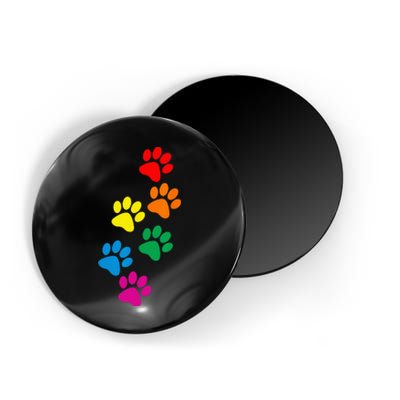 Dog Paw Print Dog Pride Rainbow Dog Magnet