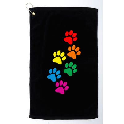 Dog Paw Print Dog Pride Rainbow Dog Platinum Collection Golf Towel