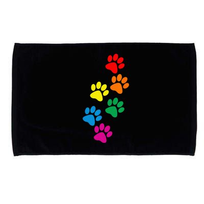 Dog Paw Print Dog Pride Rainbow Dog Microfiber Hand Towel