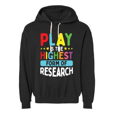 Daycare Provider Play Highest Research Childcare Teacher Garment-Dyed Fleece Hoodie