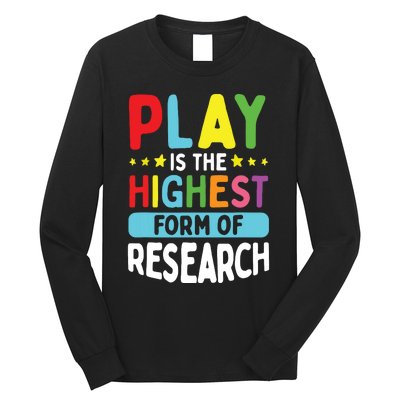 Daycare Provider Play Highest Research Childcare Teacher Long Sleeve Shirt