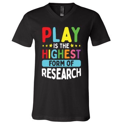 Daycare Provider Play Highest Research Childcare Teacher V-Neck T-Shirt