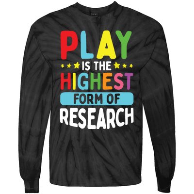 Daycare Provider Play Highest Research Childcare Teacher Tie-Dye Long Sleeve Shirt