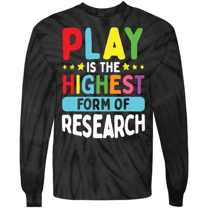 Daycare Provider Play Highest Research Childcare Teacher Tie-Dye Long Sleeve Shirt