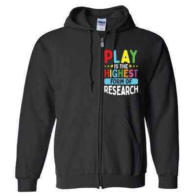 Daycare Provider Play Highest Research Childcare Teacher Full Zip Hoodie