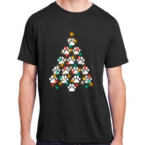 Dog Paw Print Puppy Christmas Tree Lights Cool Xmas Dogs Gift Adult ChromaSoft Performance T-Shirt