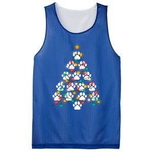 Dog Paw Print Puppy Christmas Tree Lights Cool Xmas Dogs Gift Mesh Reversible Basketball Jersey Tank