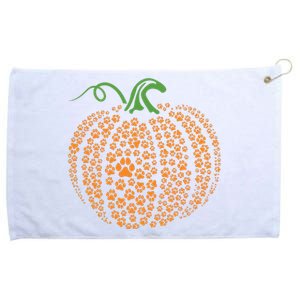 Dog Paw Print Pumpkin Autumn Fall Animal Lover Halloween Grommeted Golf Towel