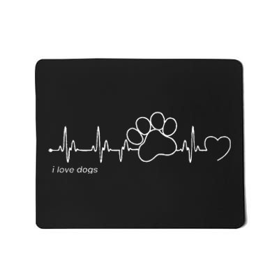 Dog Paw Print Heartbeat Dog Paw Print Mousepad