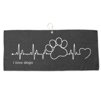 Dog Paw Print Heartbeat Dog Paw Print Large Microfiber Waffle Golf Towel