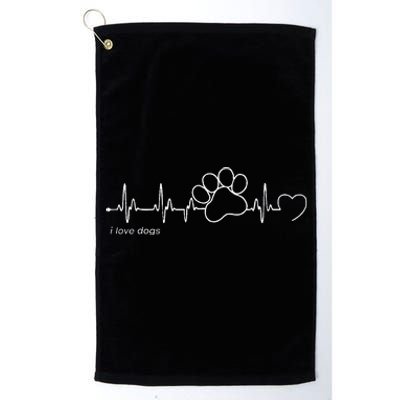 Dog Paw Print Heartbeat Dog Paw Print Platinum Collection Golf Towel