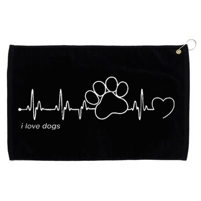 Dog Paw Print Heartbeat Dog Paw Print Grommeted Golf Towel