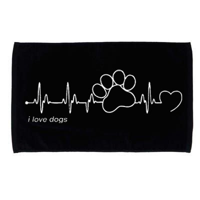 Dog Paw Print Heartbeat Dog Paw Print Microfiber Hand Towel