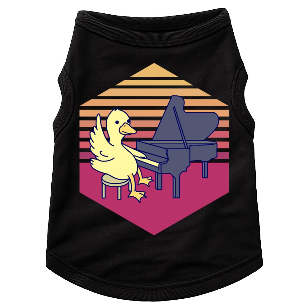 Duck Playing Piano Vintage Gift Doggie Tank