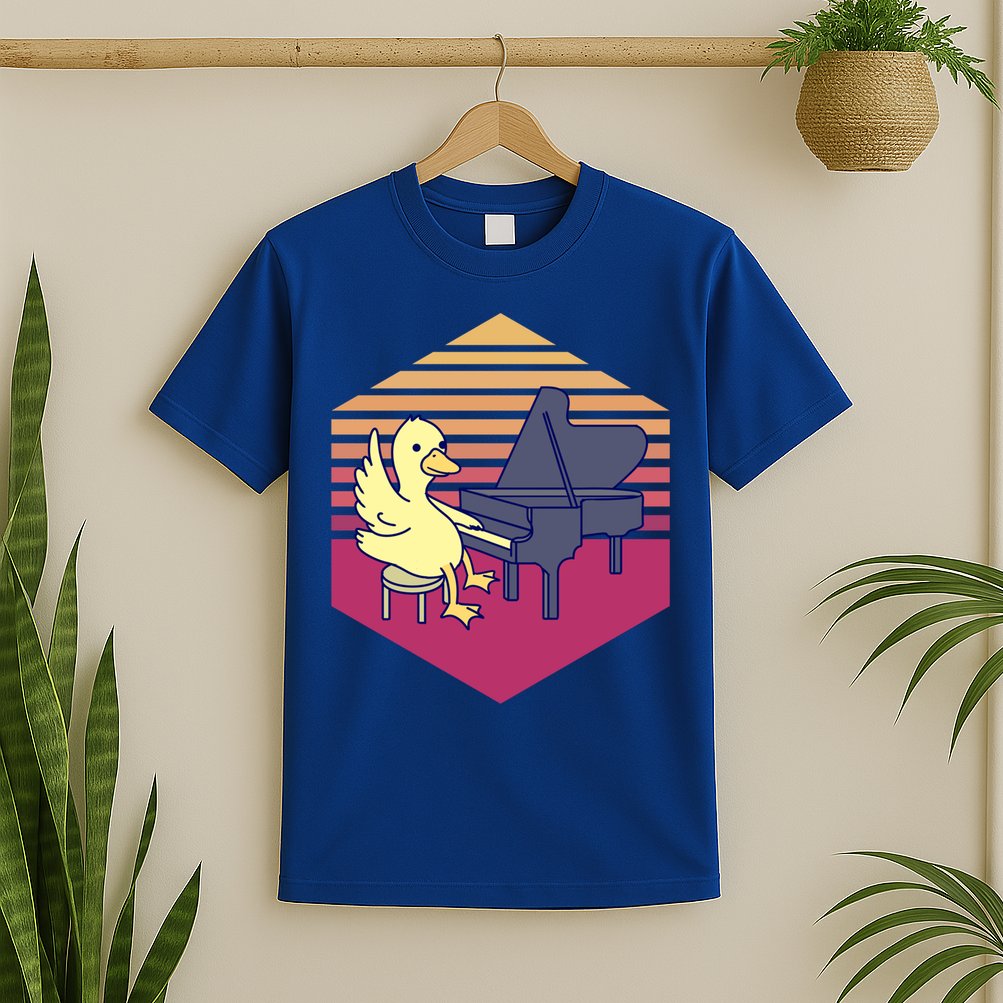 Duck Playing Piano Vintage Gift T-Shirt