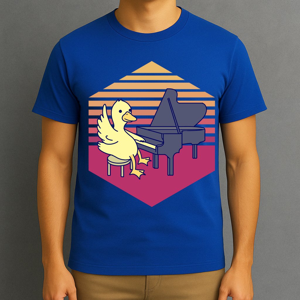 Duck Playing Piano Vintage Gift T-Shirt