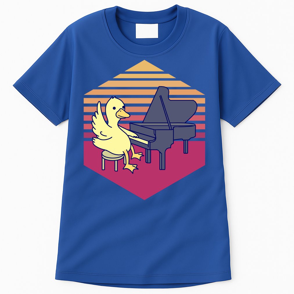 Duck Playing Piano Vintage Gift Tall T-Shirt