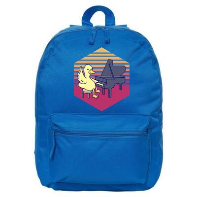 Duck Playing Piano Vintage Gift 16 in Basic Backpack
