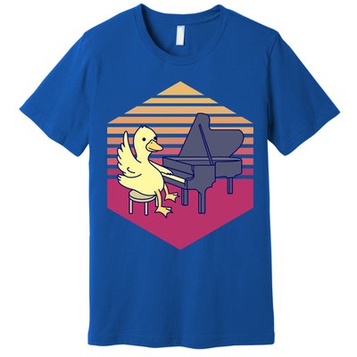 Duck Playing Piano Vintage Gift Premium T-Shirt