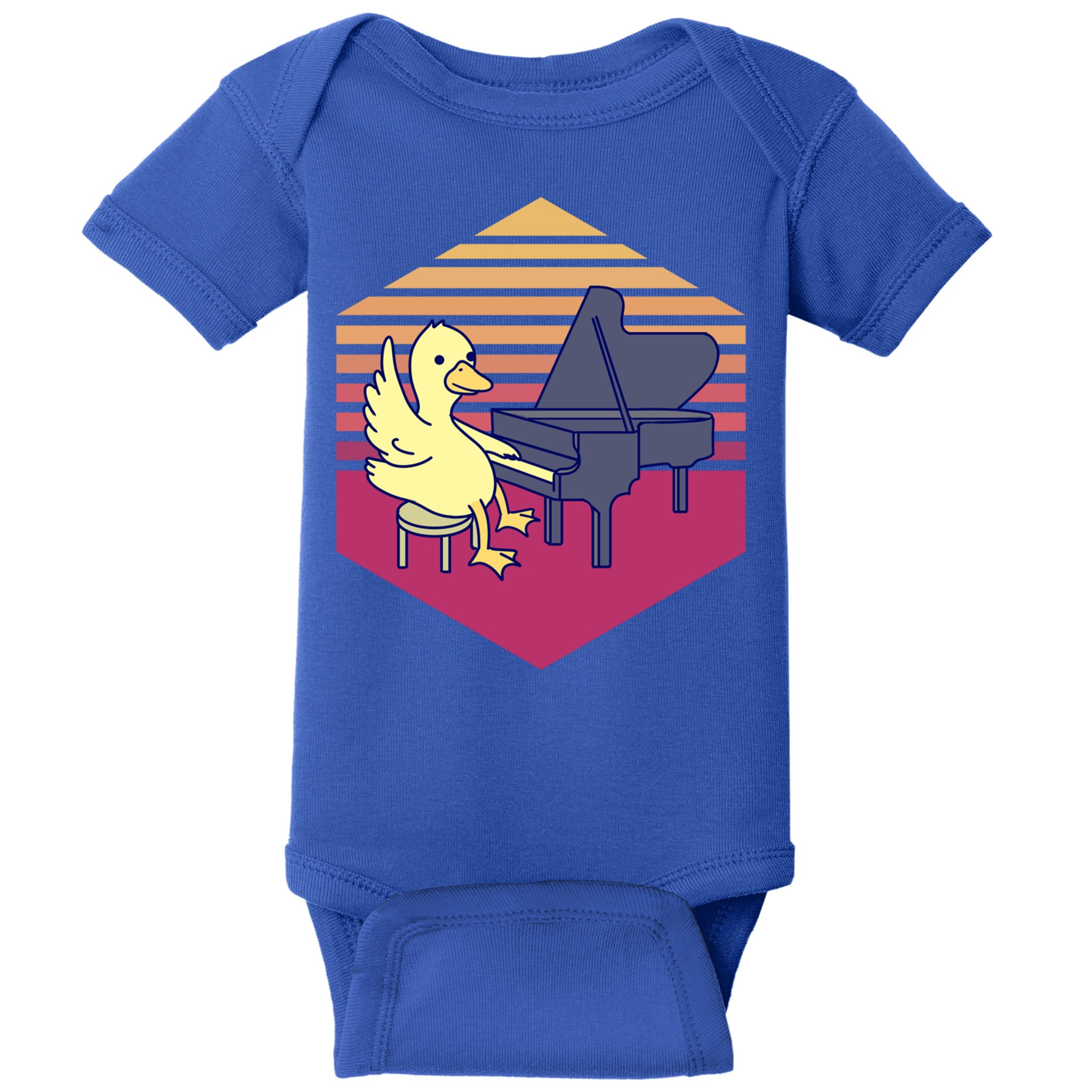 Duck Playing Piano Vintage Gift Baby Bodysuit