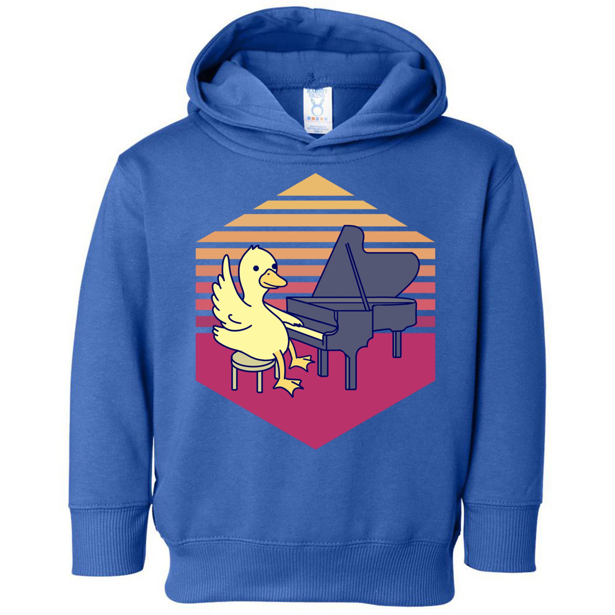 Duck Playing Piano Vintage Gift Toddler Hoodie