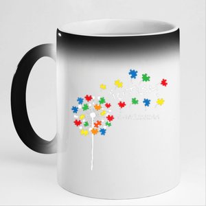 Dandelion Puzzle Piece Cool Autism Awareness Gift 11oz Black Color Changing Mug