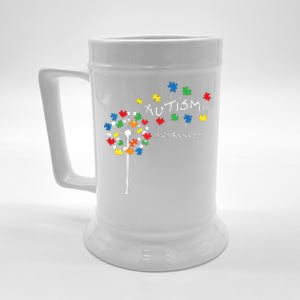 Dandelion Puzzle Piece Cool Autism Awareness Gift Beer Stein