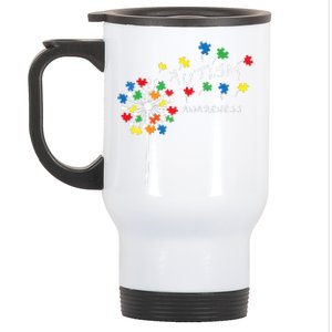 Dandelion Puzzle Piece Cool Autism Awareness Gift Stainless Steel Travel Mug