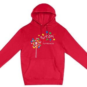 Dandelion Puzzle Piece Cool Autism Awareness Gift Premium Pullover Hoodie