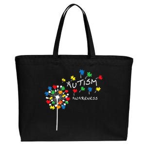 Dandelion Puzzle Piece Cool Autism Awareness Gift Cotton Canvas Jumbo Tote