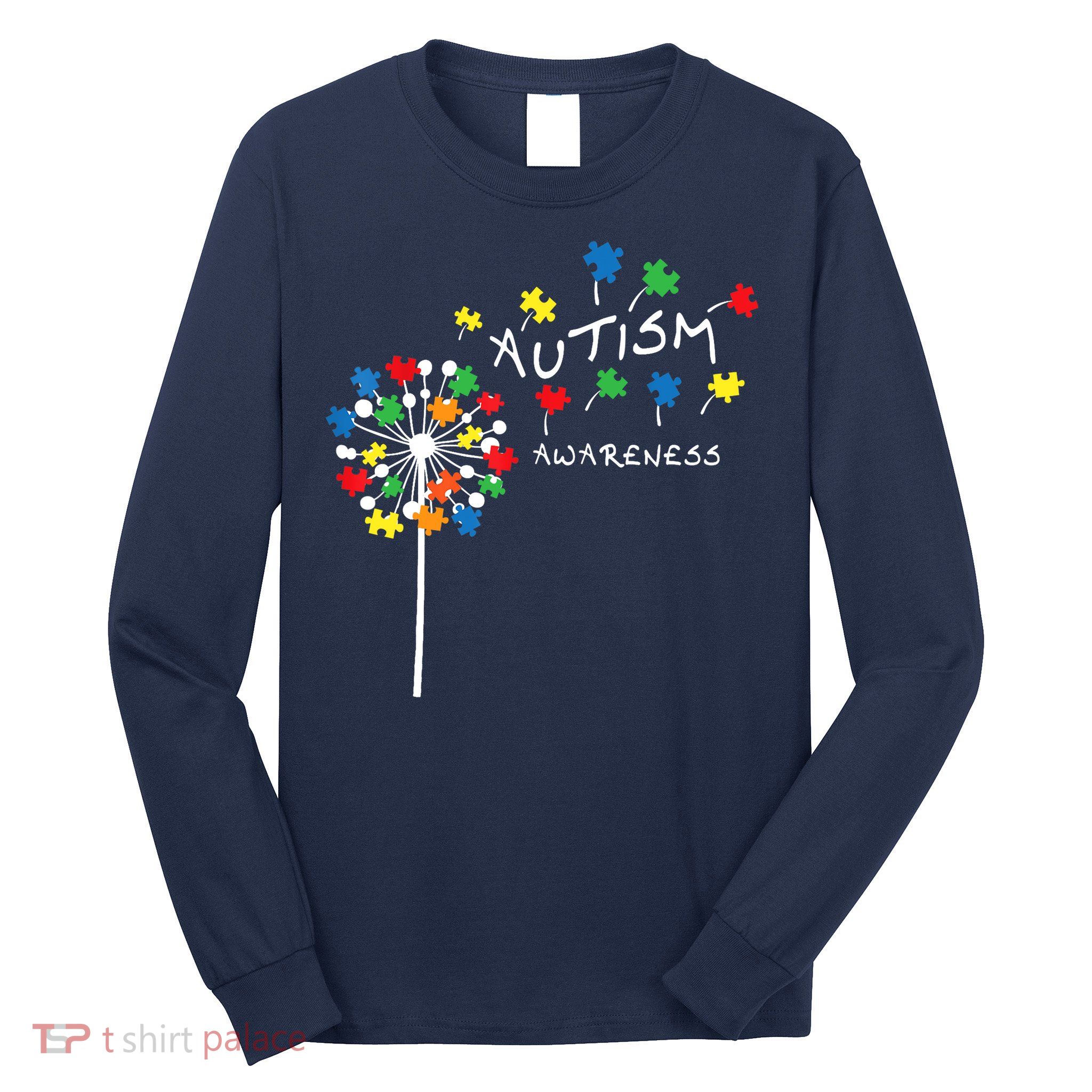 Dandelion Puzzle Piece Cool Autism Awareness Gift Long Sleeve Shirt