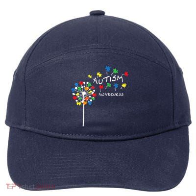 Dandelion Puzzle Piece Cool Autism Awareness Gift 7-Panel Snapback Hat
