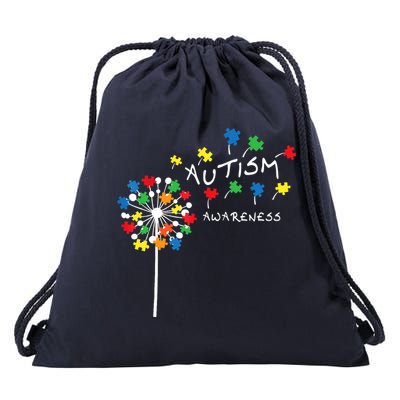 Dandelion Puzzle Piece Cool Autism Awareness Gift Drawstring Bag