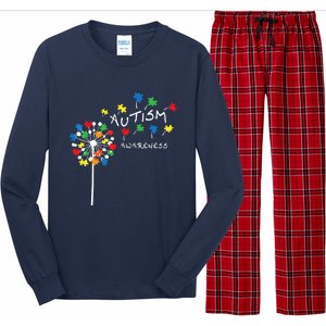 Dandelion Puzzle Piece Cool Autism Awareness Gift Long Sleeve Pajama Set