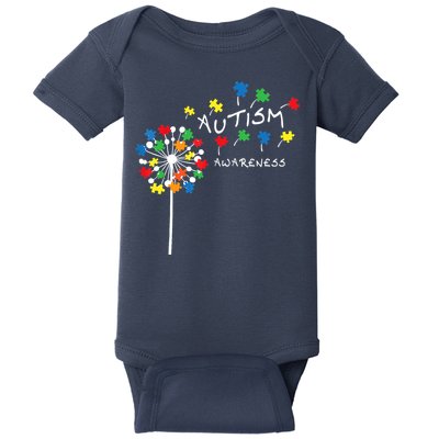 Dandelion Puzzle Piece Cool Autism Awareness Gift Baby Bodysuit