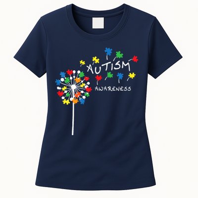 Dandelion Puzzle Piece Cool Autism Awareness Gift Womens T-Shirt