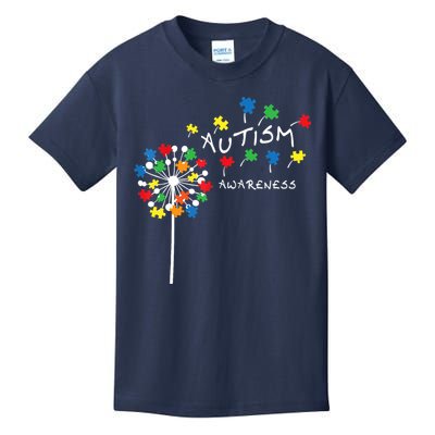 Dandelion Puzzle Piece Cool Autism Awareness Gift Kids T-Shirt