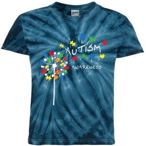 Dandelion Puzzle Piece Cool Autism Awareness Gift Kids Tie-Dye T-Shirt