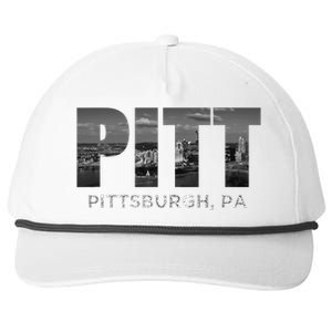 Downtown Pitt Pa Steel City Of Pittsburgh Skyline Snapback Five-Panel Rope Hat