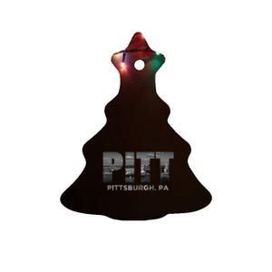 Downtown Pitt Pa Steel City Of Pittsburgh Skyline Ceramic Tree Ornament