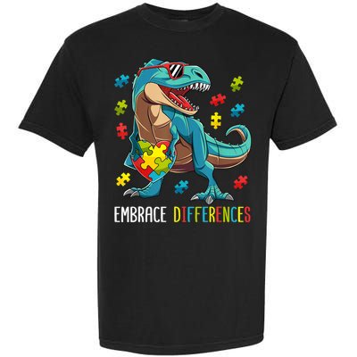 Dinosaur Puzzle Piece Autism Awareness For Boy Garment-Dyed Heavyweight T-Shirt