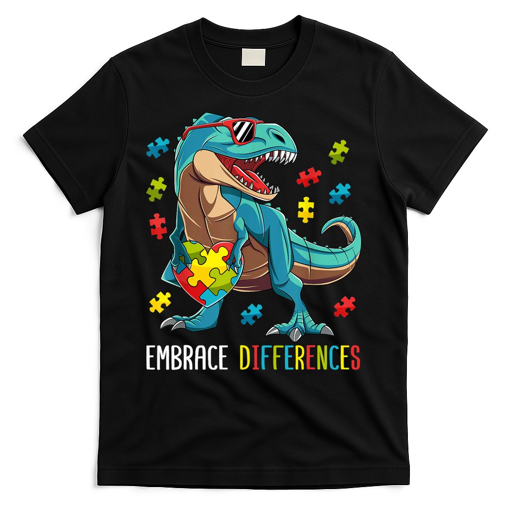 Dinosaur Puzzle Piece Autism Awareness For Boy T-Shirt