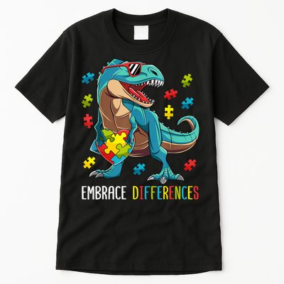 Dinosaur Puzzle Piece Autism Awareness For Boy Tall T-Shirt