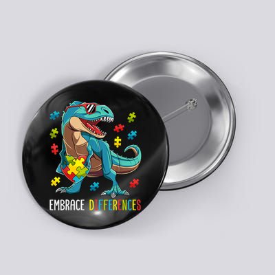 Dinosaur Puzzle Piece Autism Awareness For Boy Button