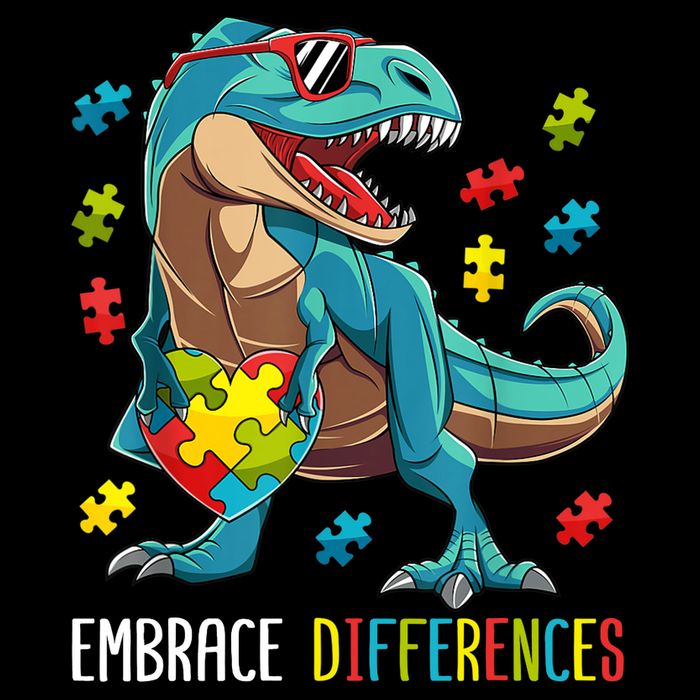 Dinosaur Puzzle Piece Autism Awareness For Boy Drawstring Bag