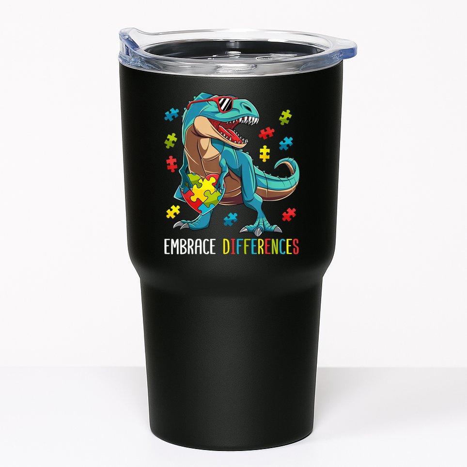 Dinosaur Puzzle Piece Autism Awareness For Boy Tumbler
