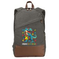 Dinosaur Puzzle Piece Autism Awareness For Boy Cotton Canvas Backpack