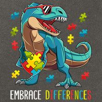 Dinosaur Puzzle Piece Autism Awareness For Boy Cotton Canvas Backpack